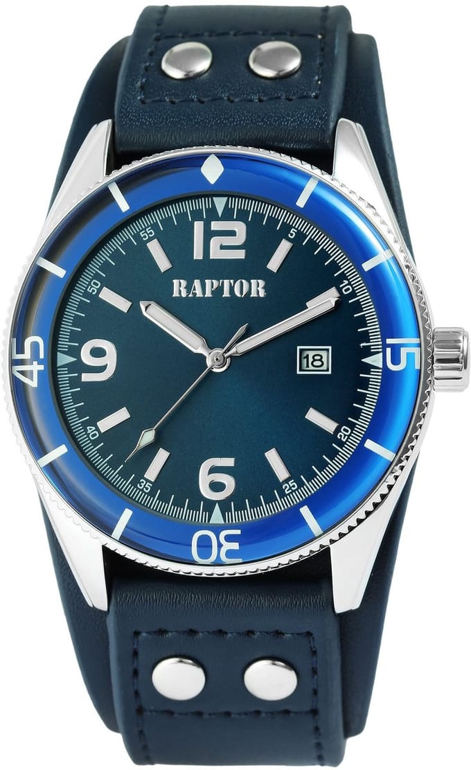 Raptor Herenhorloge Echtleder Gabin, datumweergave