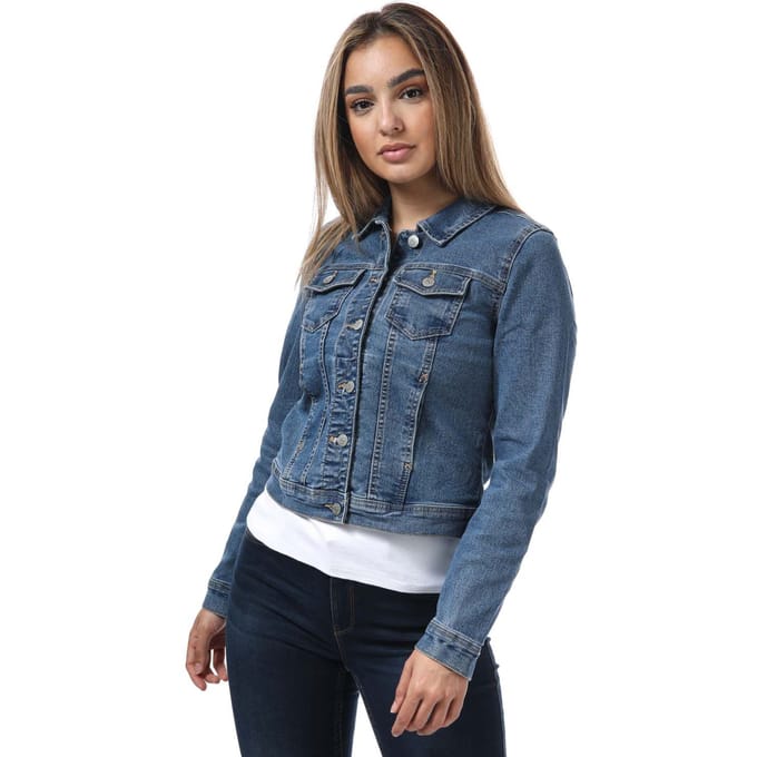 Jeansjack met paspelzakken op de borst, model 'WONDER LIFE'