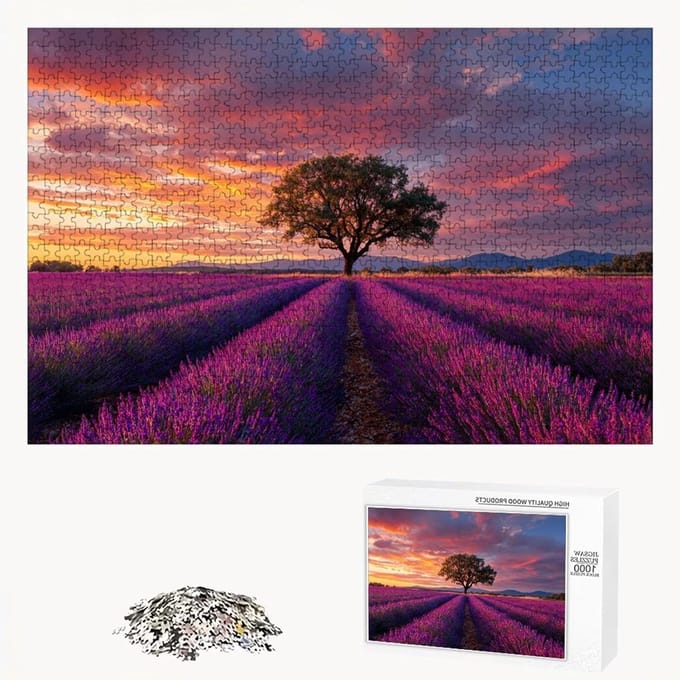 Houten Puzzel - Landschap Puzzel - Ontspanning Thuis - Lindehout Kwaliteit - 1200 Stukjes - Multicolor