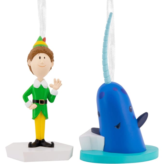 Hallmark Figural Elf and Narwhal Tree Ornament