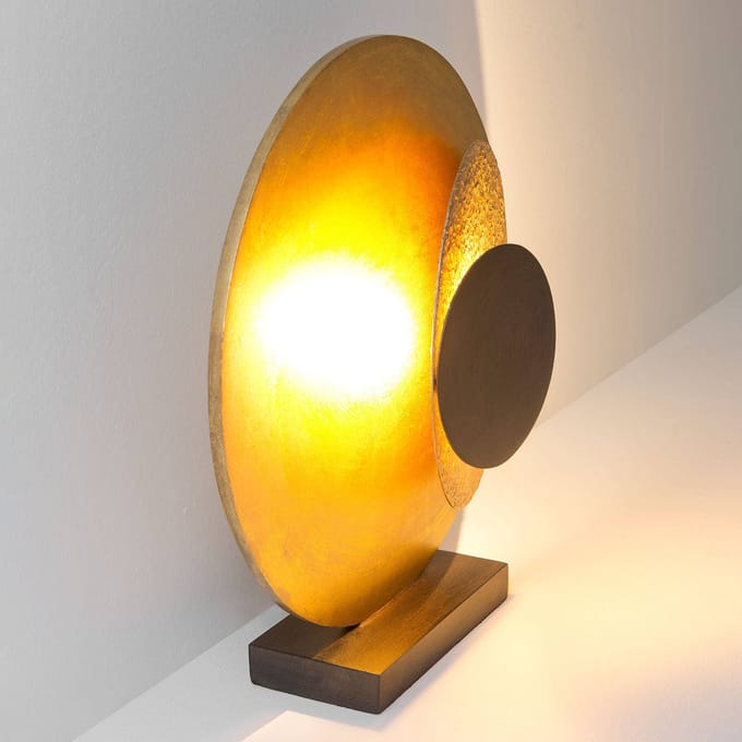 Holländer LED tafellamp La Bocca, hoogte 43 cm, goud-bruin