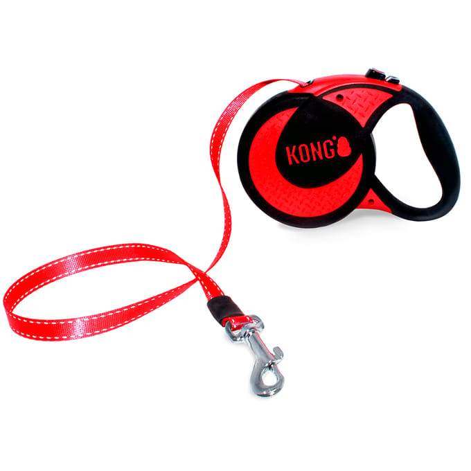 KONG Ultimate Intrekbare Lijn XL tot 70kg ca. 5m lang rood Hond