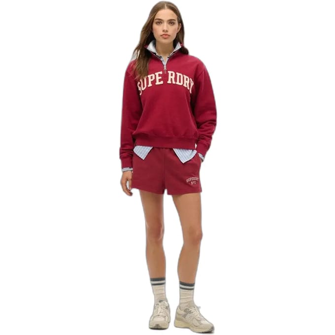 Superdry - Athletic Essentials sweatshirt met applicatie en halve rits - Dames - Truien