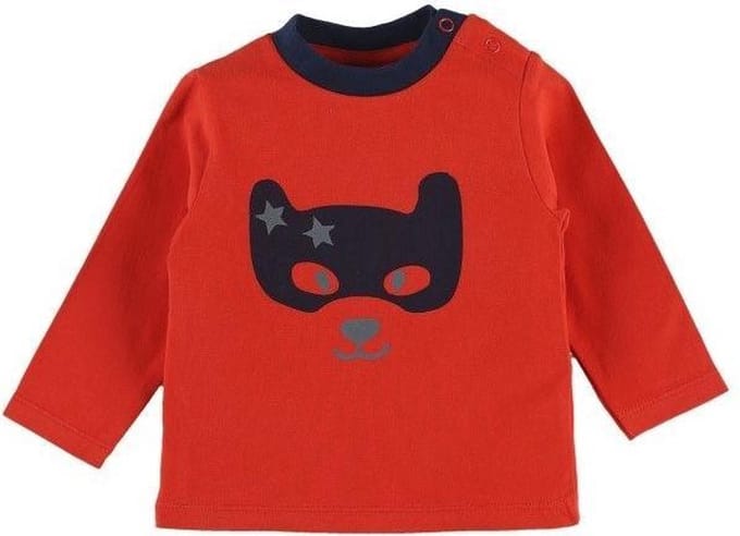 noukie's , jongens, t-shirt lange mouw , rood , imagine boy , 6 maand  68