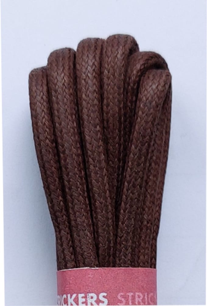 Strickers Veter - Middel Bruin - Dik Rond - Wax - Lengte 120 cm - Dikte 3,5 mm - Schoenveter