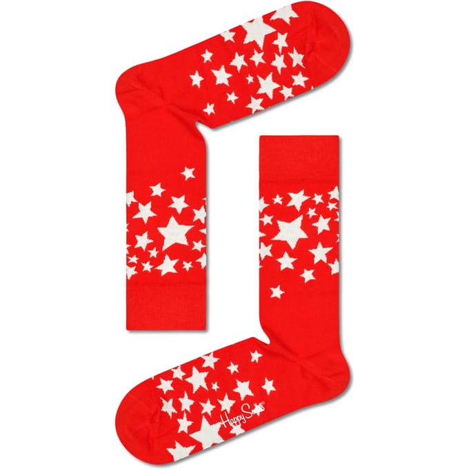 Happy Socks Stars Gift Box (1-pack) - rode kerstster om op te hangen - Unisex - Maat: 41 - 46