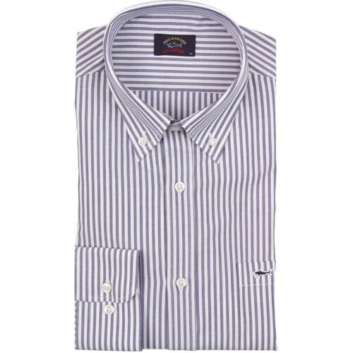 Paul & Shark Overhemd Shark Basic Oxford Stripe Navy / male