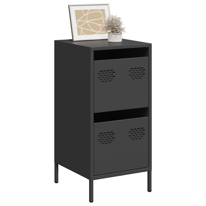 vidaXL - Dressoir - 35x39x73,5 - cm - koudgewalst - staal - zwart