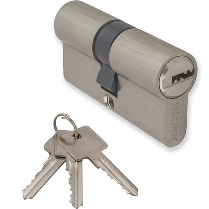 Cilinder 30/45 nikkel - inclusief 3 sleutels - deurcilinder - incl. bevestigingsschroef