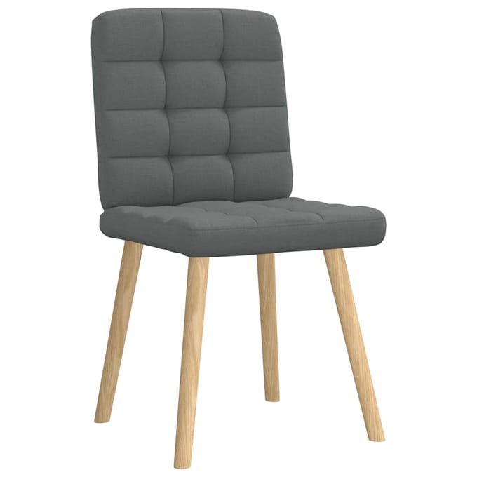 vidaXL - Eetkamerstoelen - 4 - st - stof - donkergrijs