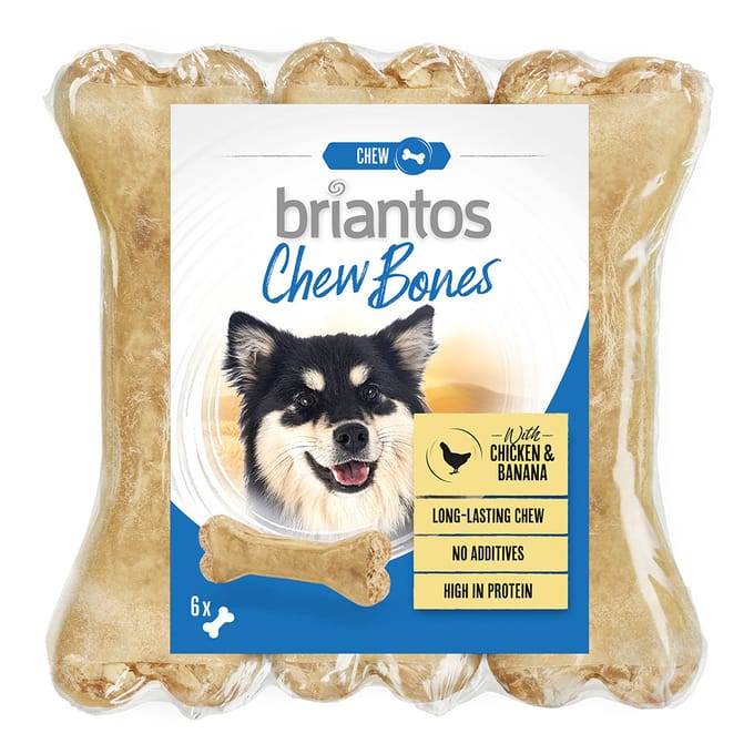 Briantos Chew Bones Kip & Banaan - 6 x 12 cm (330g)