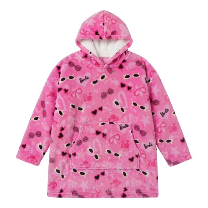 Barbie hoodie poncho roze maat XS - L - polyester