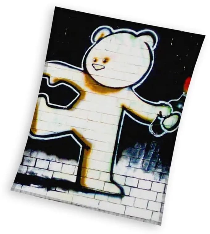 Sweet Home Fleece plaid graffiti beer 150 x 200 cm