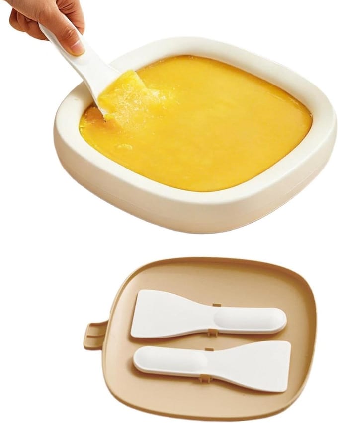 IJs Roller - Dessert Maker - Zelf Desserts Maken - Voedselveilige Plaat - 23 cm - Geel