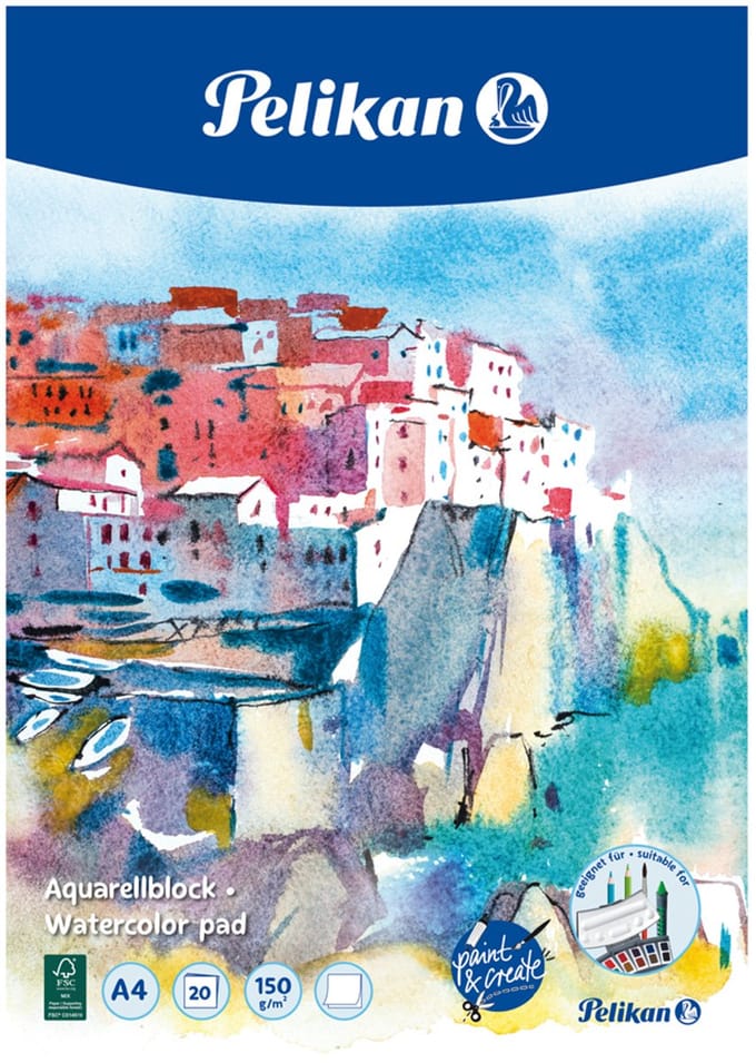 Aquarelpapierblok A4 150 grams 20 vellen