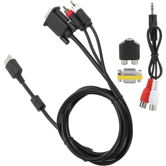 VGA High Definition Kabel met Adapter o Conversiekabel voor Sega Dreamcast DC black