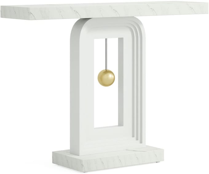 Pugsdrly Consoletafel 39,4 inch, moderne haltafel met gouden decor