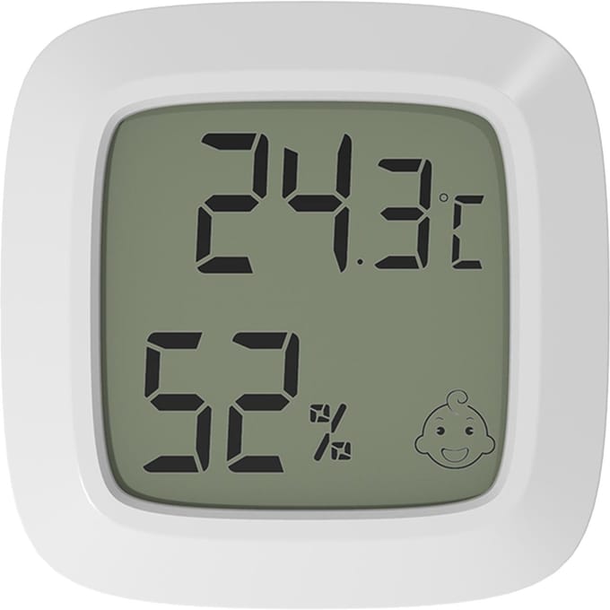 Indoor Hygrometer Thermometer Nauwkeurige Mini-vochtigheidsmonitor Bureaumuur Magnetisch Eenvoudig te installeren wit