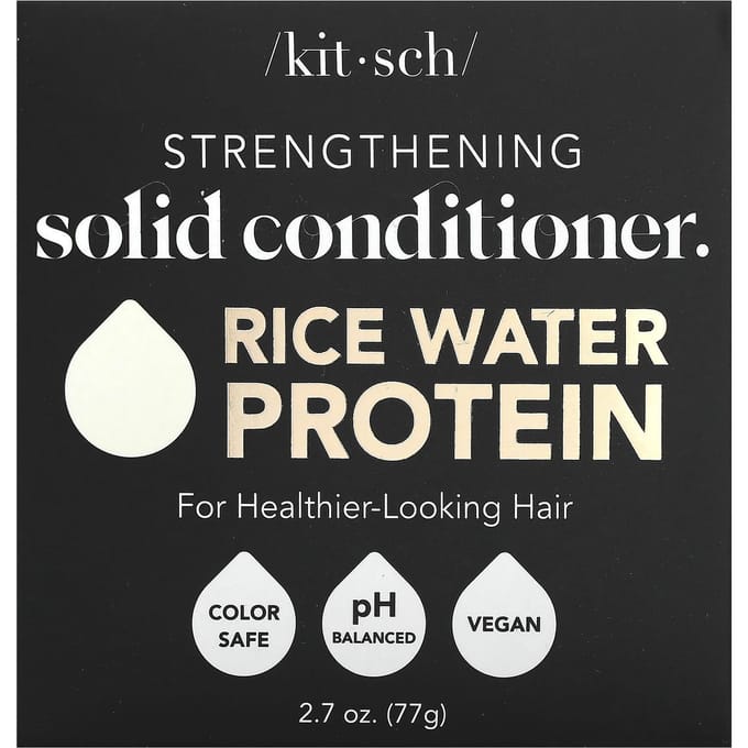Kitsch, Après-shampoing solide amélioré, riz, protéines d'eau purifiée, thé blanc et mandarine, 1 barre, 76 g (77 g) beige