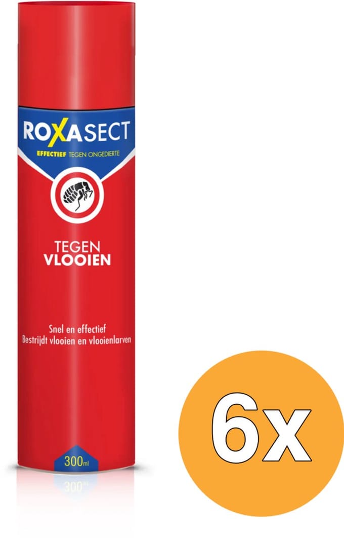 6x Roxasect Spuitbus tegen vlooien (300 ml)
