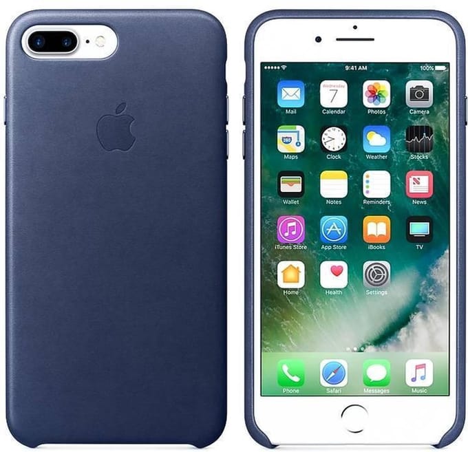 Apple iPhone 8 Plus / 7 Plus Leather Case Midnight Blue