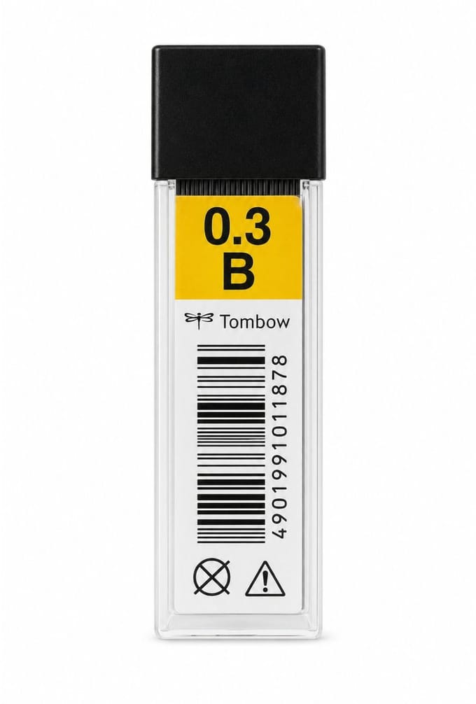 Tombow - Leads vulpotlood vulling - 0.3mm - Navulling - B- Koker 12 stuks
