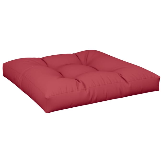vidaXL - Palletkussen - 80x80x12 - cm - stof - wijnrood