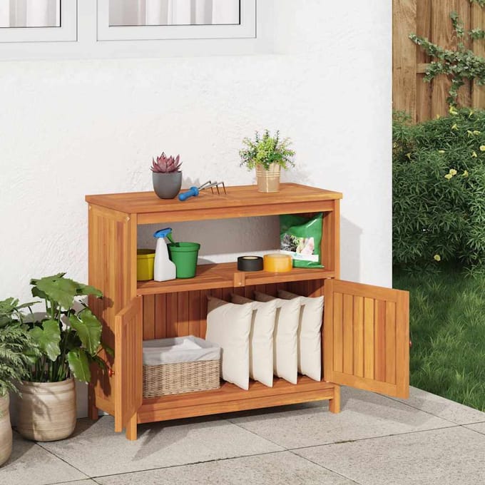 vidaXL - Tuinwandtafel - 80x35x75 - cm - massief - acaciahout