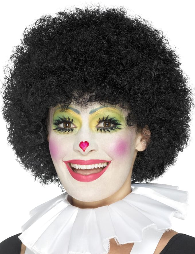 Smiffys - Clown Neck Ruffle Kostuum Kraag - Wit