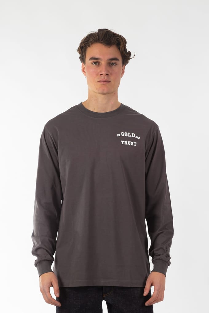 In Gold We Trust Pusha Longsleeve Grey Grey Taglia: S | Maglie Sportivi Outlet | Unisex | Grigio