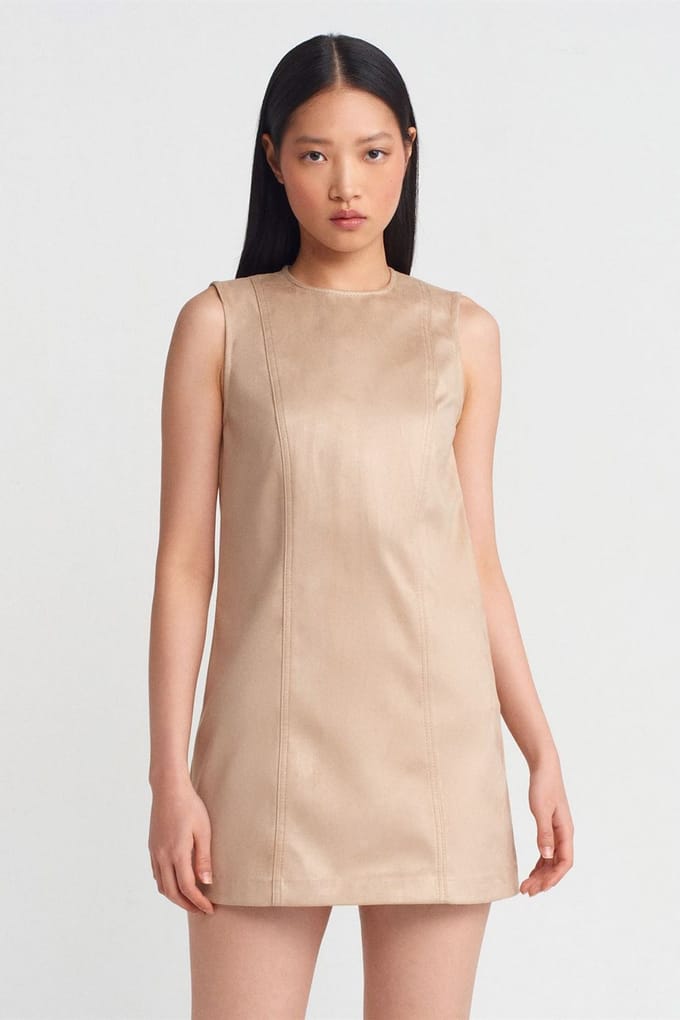 Mouwloze Faux Leather Mini-jurk