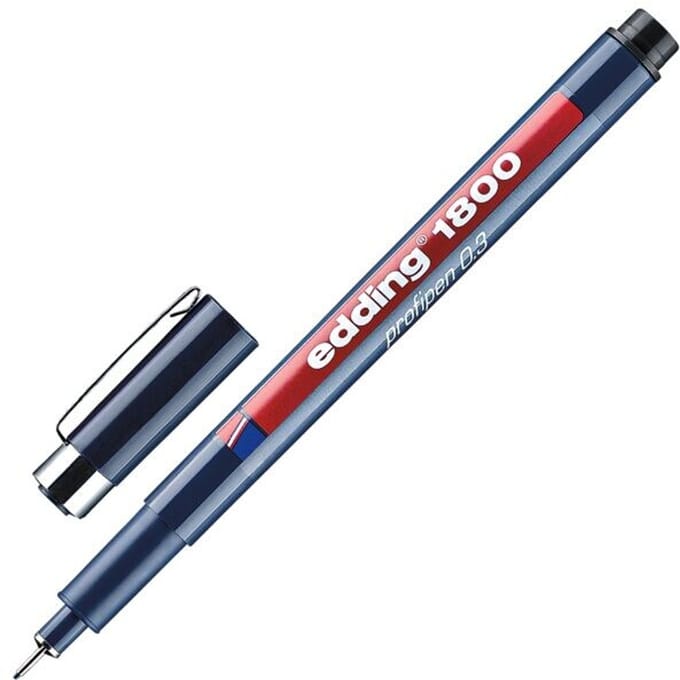 Edding 1800 Zwarte Profipen 0.3mm Fineliner