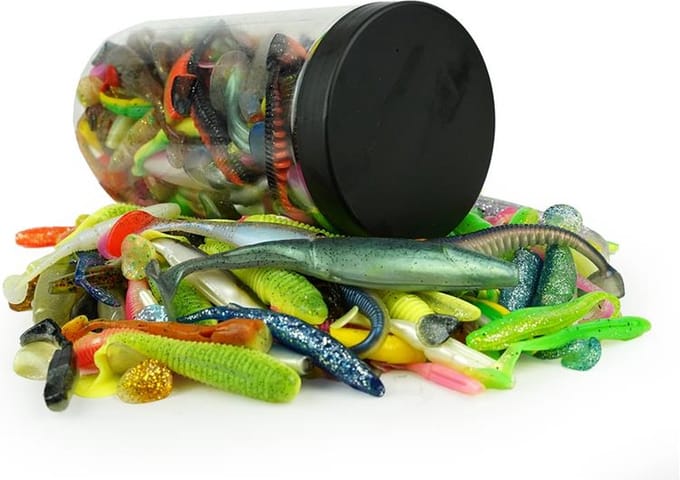 Eurocatch - Softbait Kunstaasset Pot 800g - Assortiment - Kunstaas -Shads - Twisters