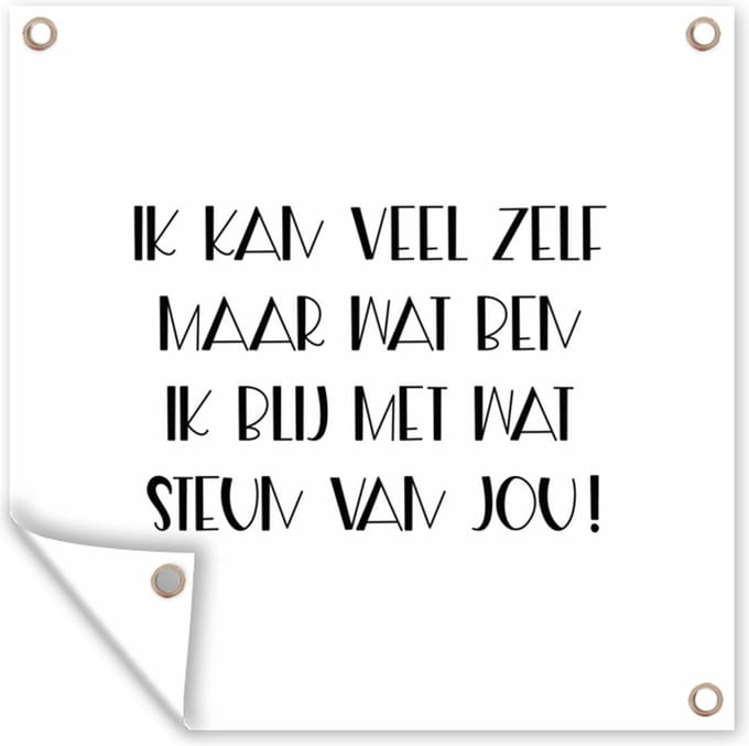 Tuindoek Get well soon - Spreuken - Wit - Steun - 100x100 cm