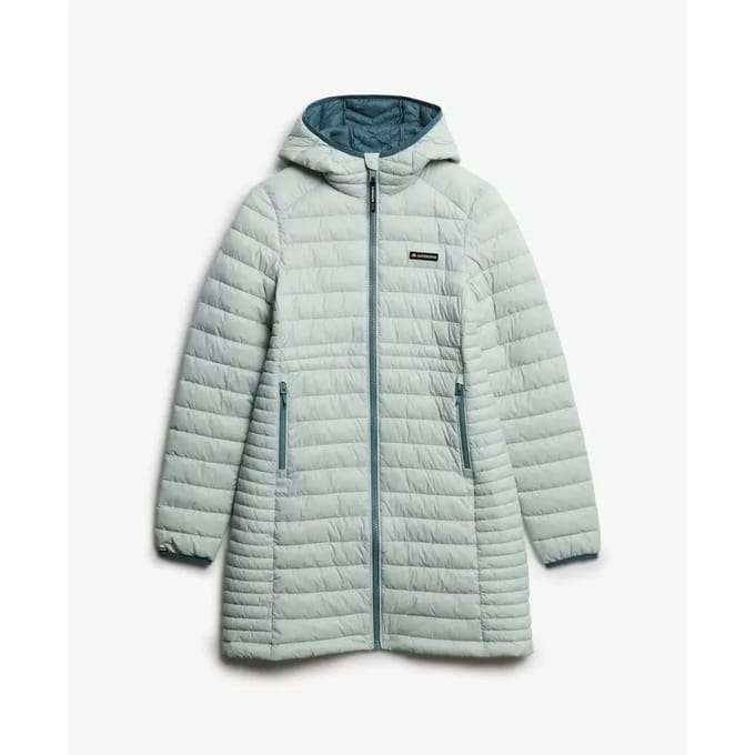 Superdry - Fuji Lite Middellange Gewatteerde Capuchonjas - Dames - Gewatteerde jassen
