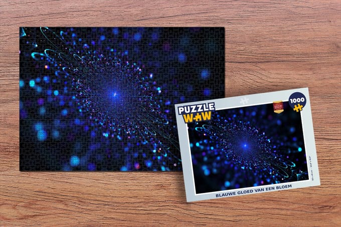Puzzel Blauwe gloed van een bloem - Legpuzzel - Puzzel 1000 stukjes volwassenen