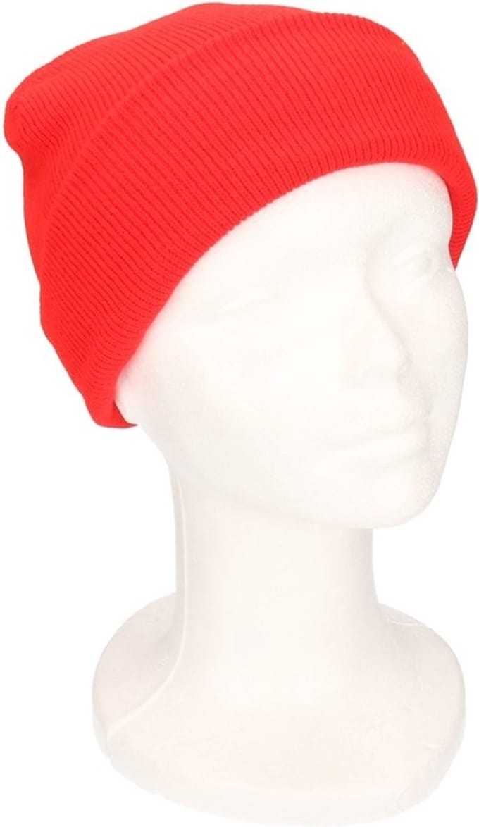 Basic winter muts rood voor jongens