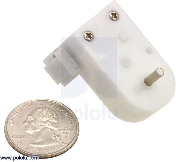 120:1 Mini Plastic Gearmotor HP, Offset 3mm D-Shaft Output, Extended Motor Shaft Pololu 1520