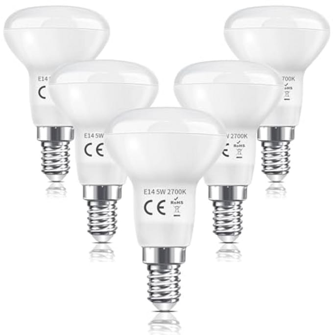 E14 R50 LED-lampen 5W Warm Wit - 5 Stuks Reflectorlampen voor Binnen