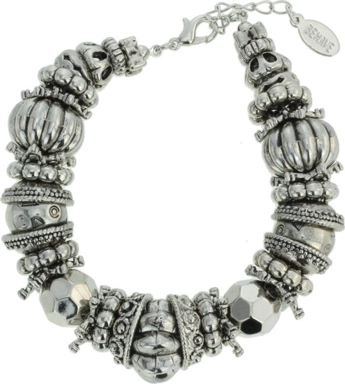 Behave - armband zilverkleur - statement kralen - opvallend accessoire