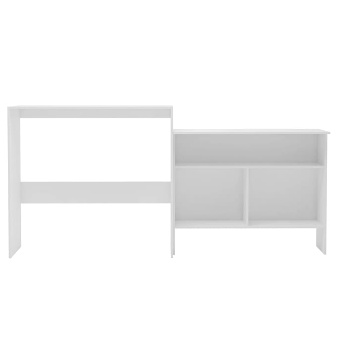 vidaXL - Bartafel - met - 2 - tafelbladen - 130x40x120 - cm - wit