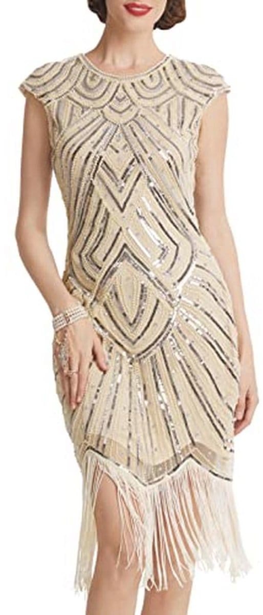 Flapper Jurk 1920s Kralen Great Gatsby Stijl