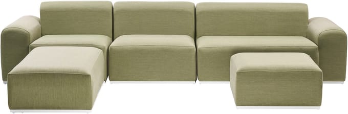 BATTIFOLLO - Loungeset modulair 7-zits - Olijfgroen - Olefine