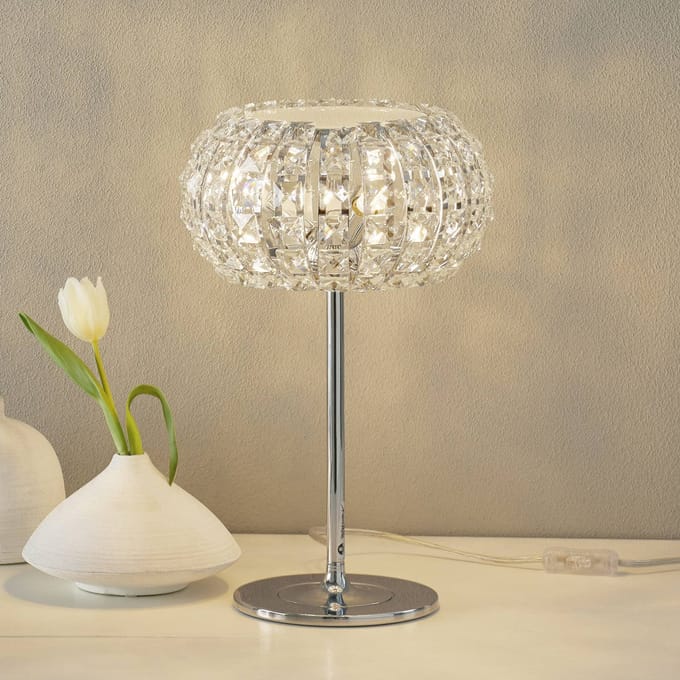 Schuller Valencia Tafellamp DIAMOND met kristallen, 24 cm