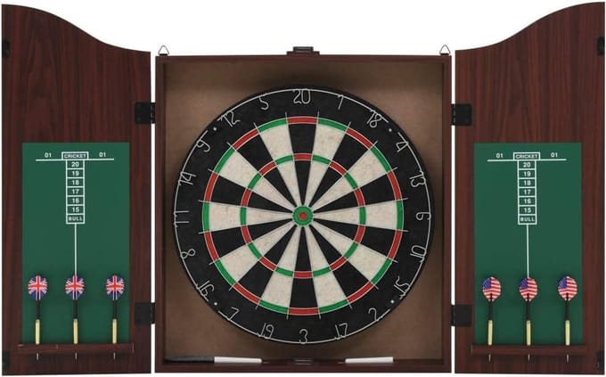 Dartbord met Kast - Spel Set - Thuis Spelen - Hoogwaardig Sisal - 45cm Diameter - Niet Gespecificeerd