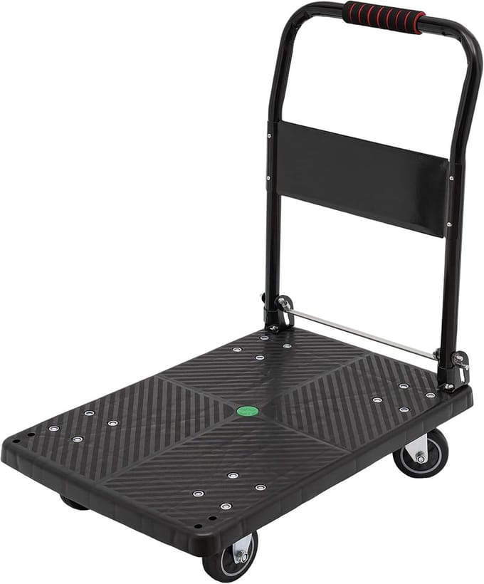 Inklapbare transportwagen met groot laadoppervlak - stevig platform voor zware lasten