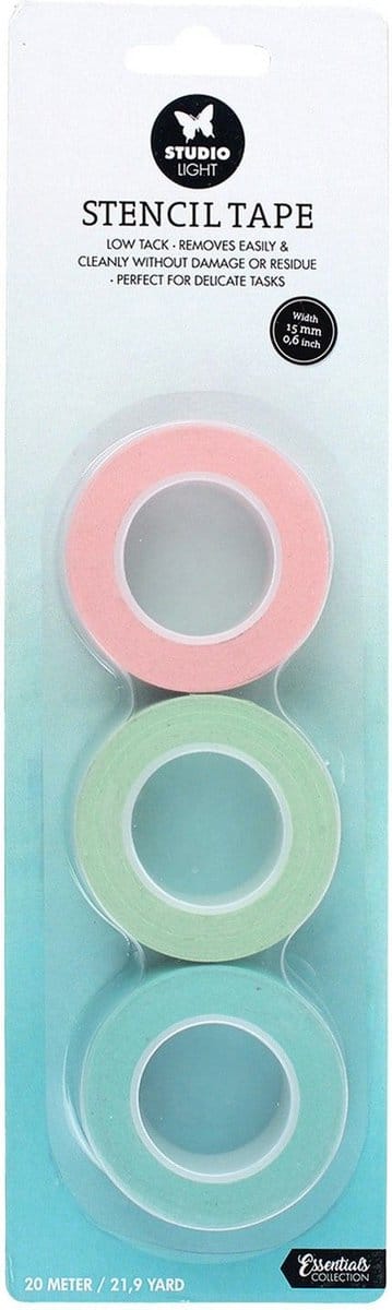 Stencil tape low tack 15 mm 3 stuks