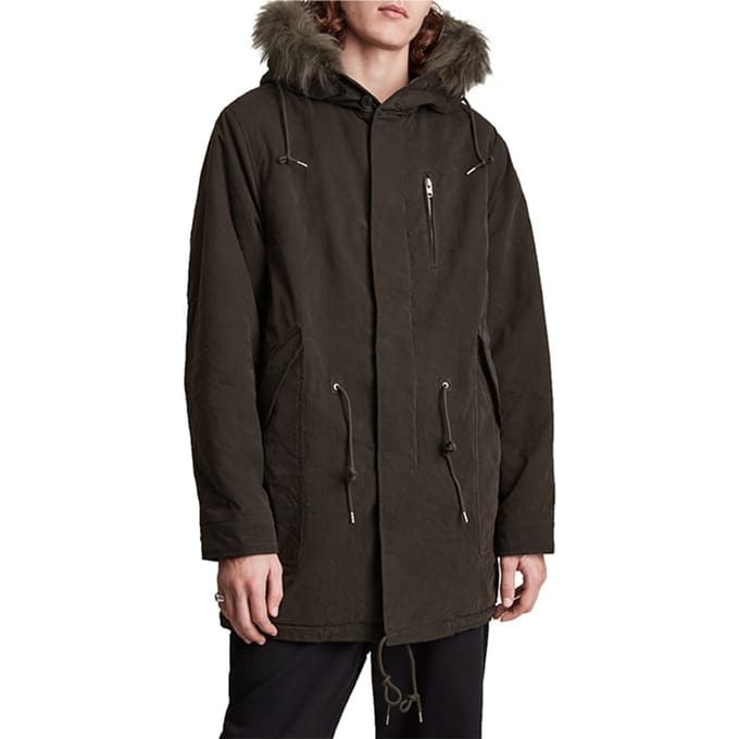 AllSaints Coln Parka Dull Khaki Größe: S | Parkas Outlet | Herren | Braun