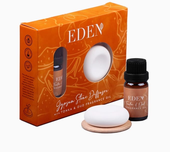 Gips geursteen met geurolie - Tonka & Oud - 10ml