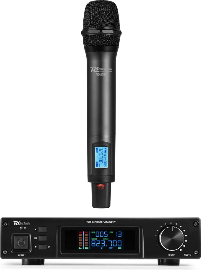 Power Dynamics PD210 UHF microfoonsysteem met draadloze handmicrofoon - 160 kanalen - Met koffer